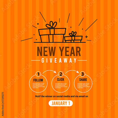 Giveaway social media contest vector template.