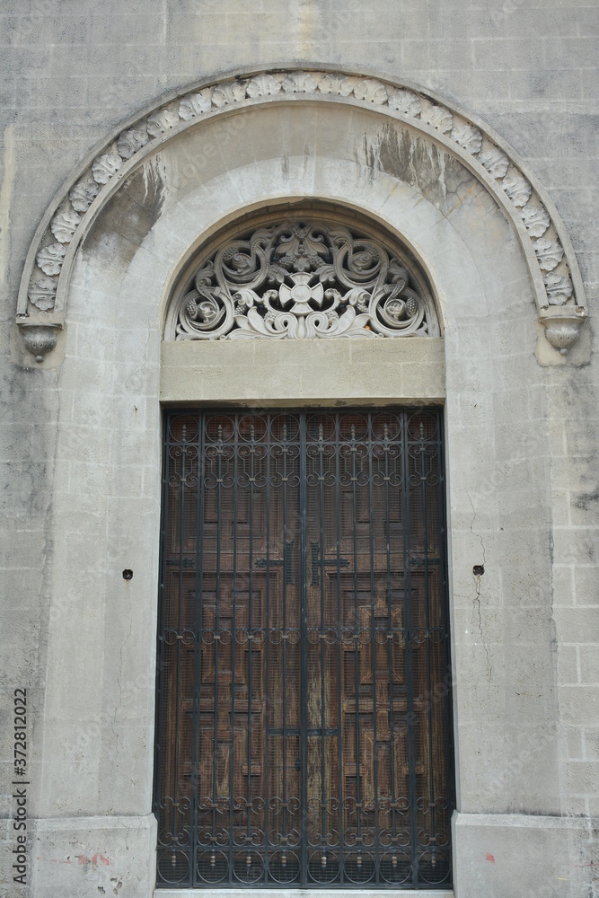 Manila Cathedral church door at Intramuros in Manila, Philippines