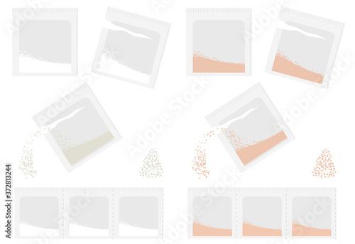 粉薬のイラストセット