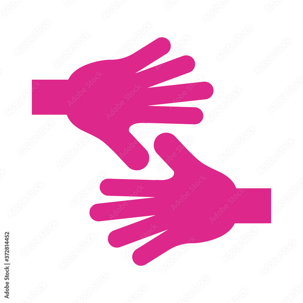 hands human stop pink silhouette style hands human stop pink silhouette style