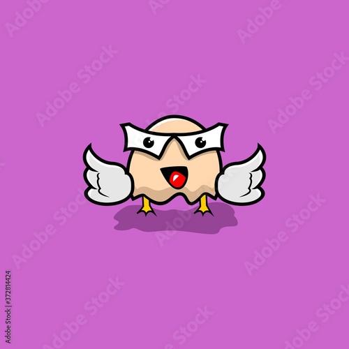 mascot logo owl. Inspiration by owl and egg