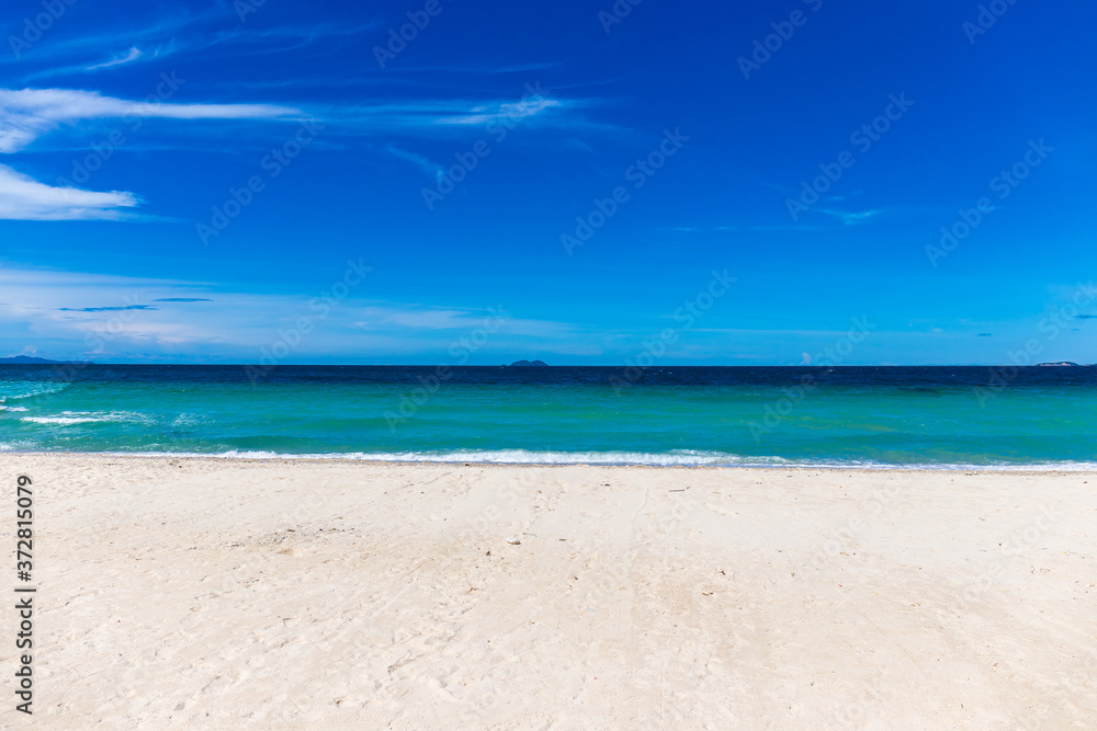 Sea and sandy beaches Sea waves and blue sky at Koh Larn, Thailand Natural background