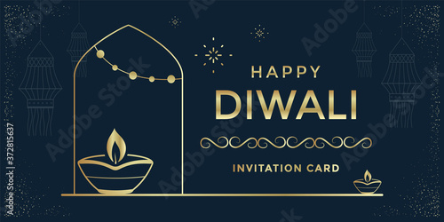 Happy Diwali festival a greeting card design
