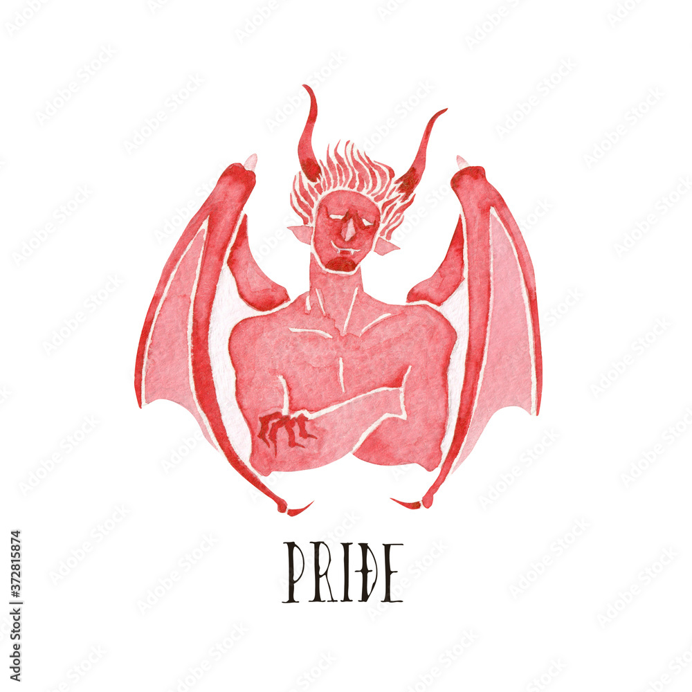 7つの大罪 Seven Deadly Sins 悪魔 傲慢 ルシファー 水彩 イラスト Stock Illustration Adobe Stock 7つの大罪 Seven Deadly Sins 悪魔 傲慢 ルシファー 水彩 イラスト Stock Illustration Adobe Stock