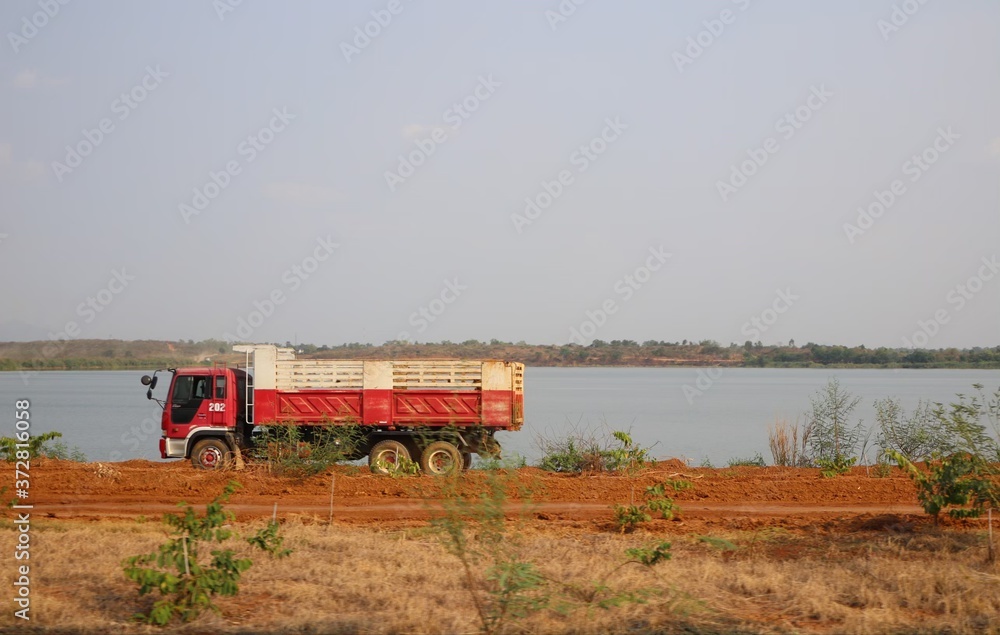 Fototapeta premium tractor in a field