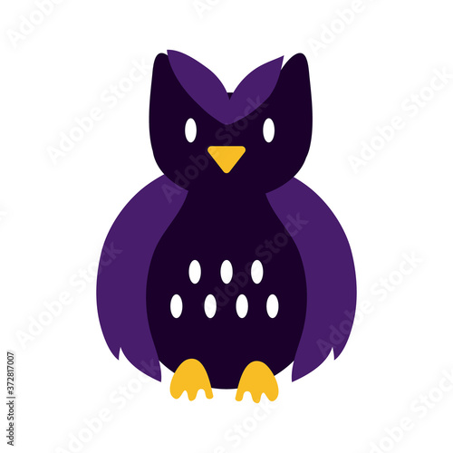 halloween owl flat style icon