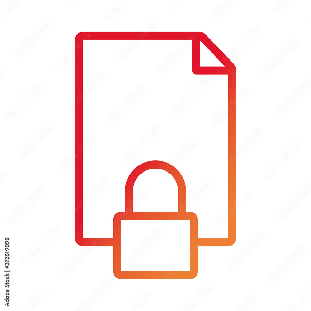 safe padlock with document data security gradient style safe padlock with document data security gradient style