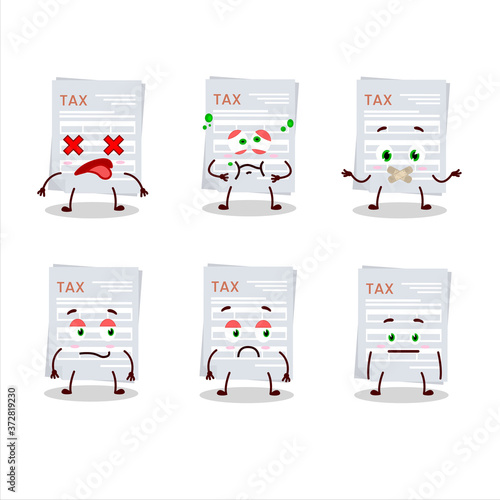 Tax payment cartoon character with nope expression