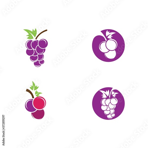 Set Grapes logo template vector icon illustration