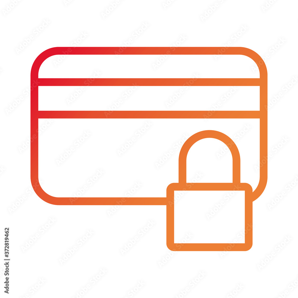 safe padlock with credit card data security gradient style safe padlock with credit card data security gradient style