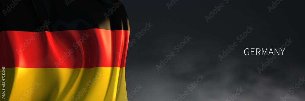 Obraz premium Germany Flag with Dark Background. 3d Rendering of European countries Flag.