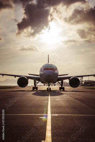 Aircraft taxiing to airport runway