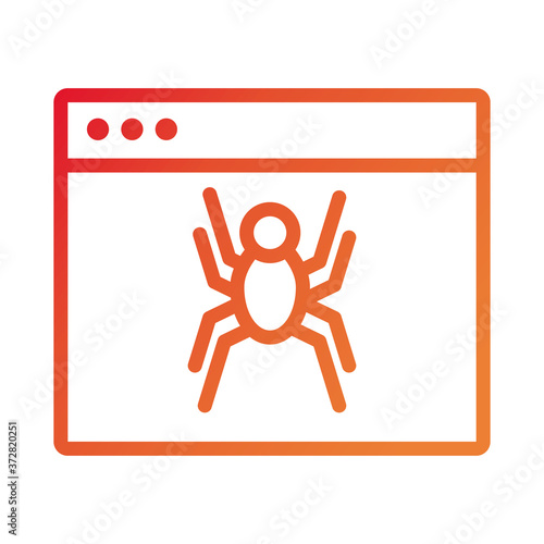 webpage template with spider gradient style icon