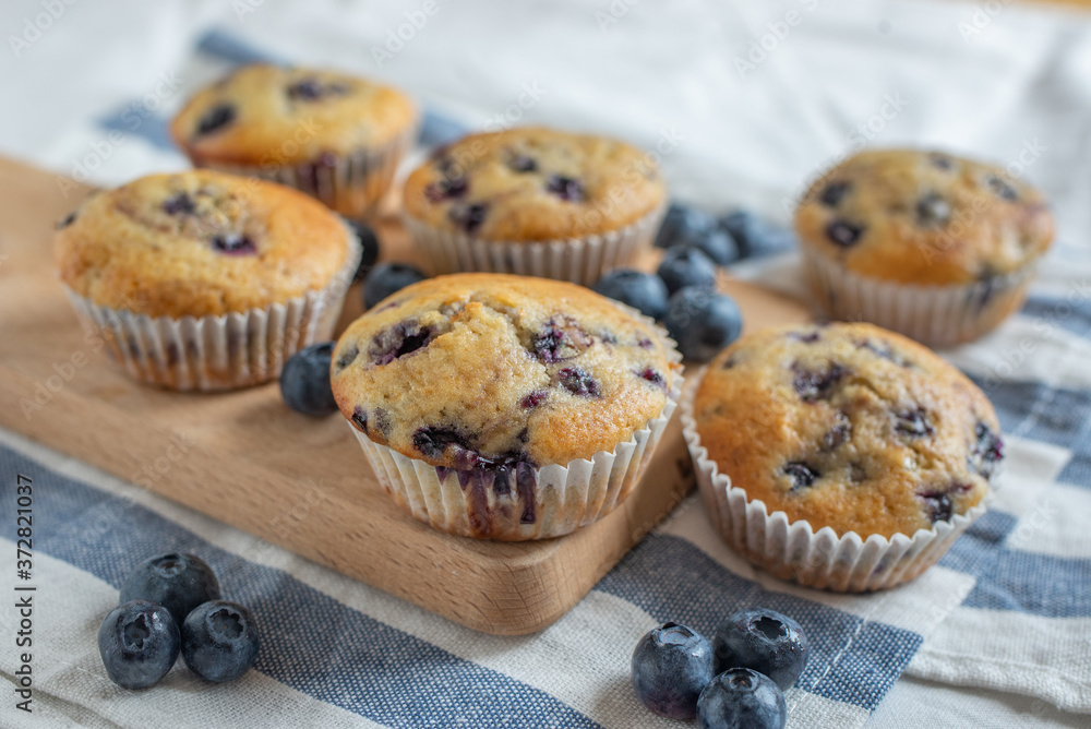 sweet home made vanilla blueberry muffins
