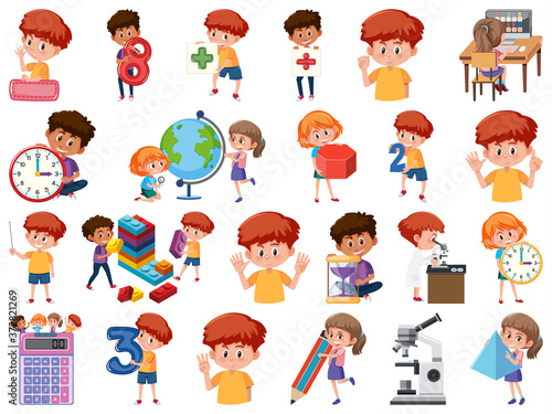 Set of children with education objects isolated