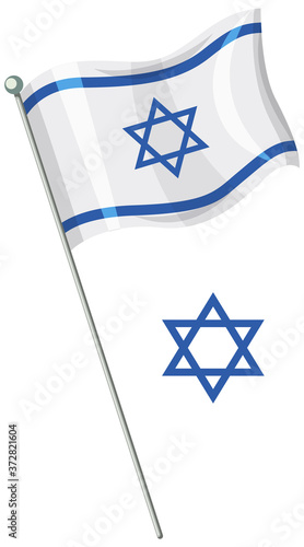 Isolated Israel flagon white background