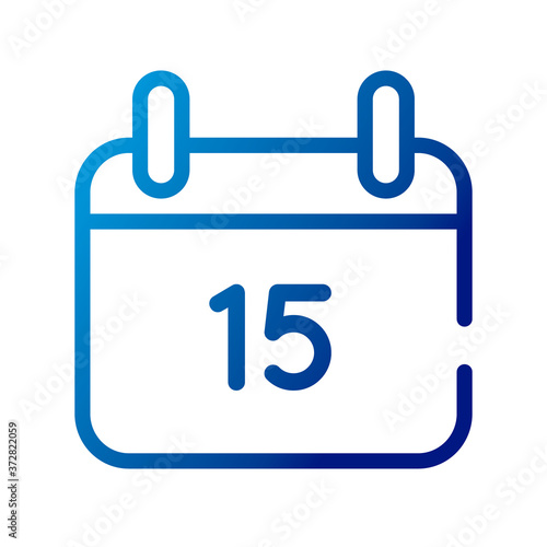 calendar reminder with number 15 gradient style icon
