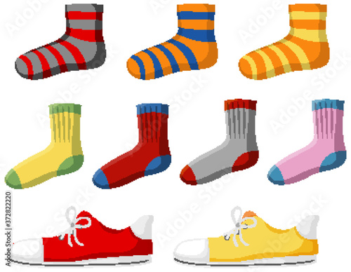 Set of different socks