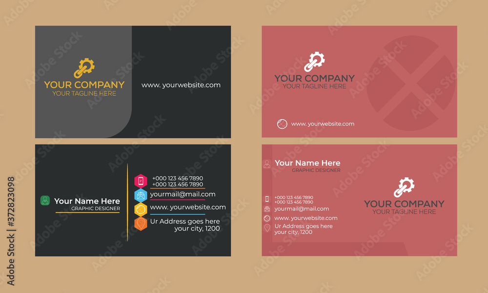 2 Flat And Modern Business Card 2 Flat And Modern Business Card