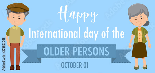 International Day of the Older Persons 1st October logo with a old couple