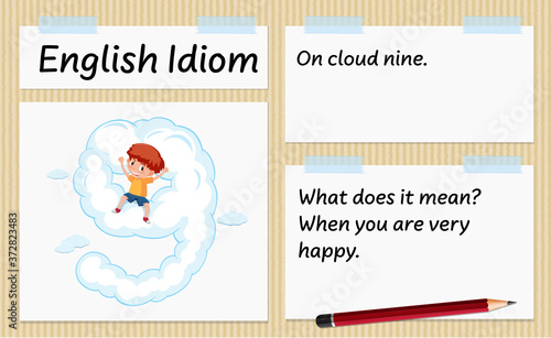 English idiom on cloud nine template