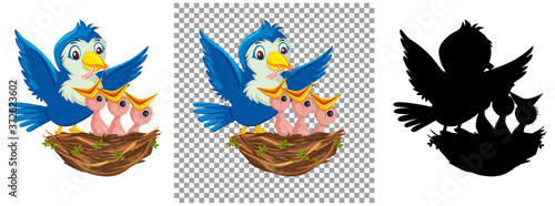 Bird chicks cartoon character