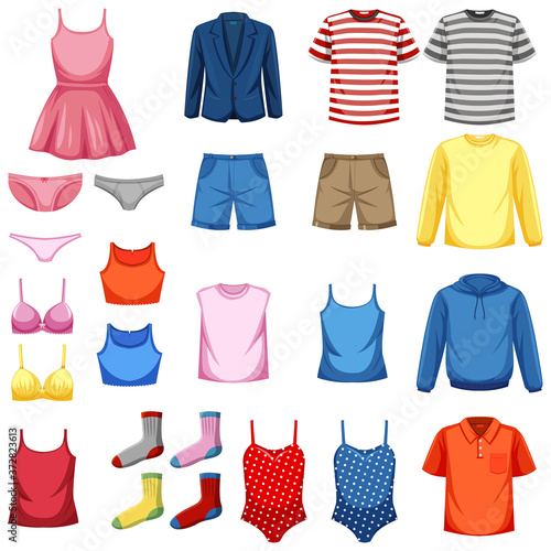 Set of fashion outfits