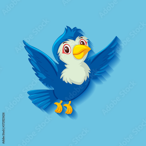 Cute blue bird cartoon character © brgfx