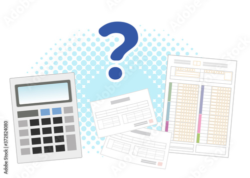 医療費に関するお金の疑問 確定申告と電卓 イメージイラスト