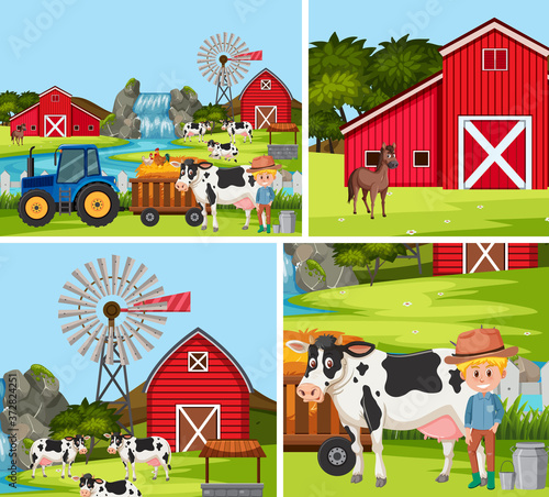 Simple farm background set