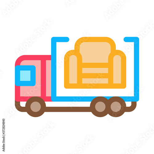 furniture delivery icon vector. furniture delivery sign. color symbol illustration