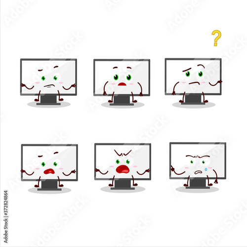 Cartoon character of monitor with what expression