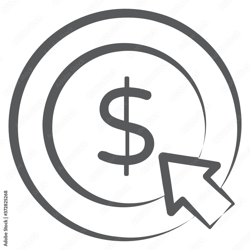 Pay per click icon in doodle line style, online earning money
Pay per click icon in doodle line style, online earning money