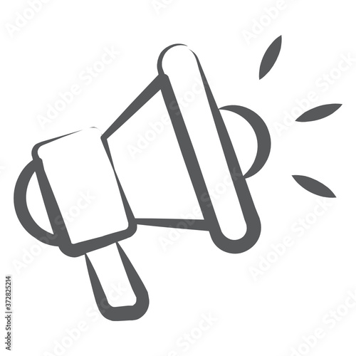 
Media promotion, megaphone icon in doodle style.
