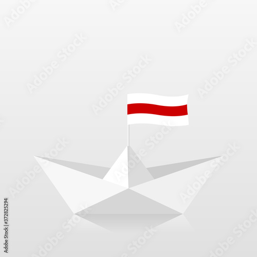 Free Download Paper boat with belarus white-red-white flag - GFXLoad