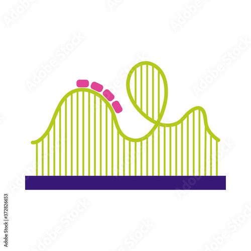 roller coaster mechanical fairground attraction flat style icon