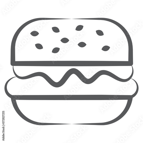  Hamburger icon design, doodle line vector style 