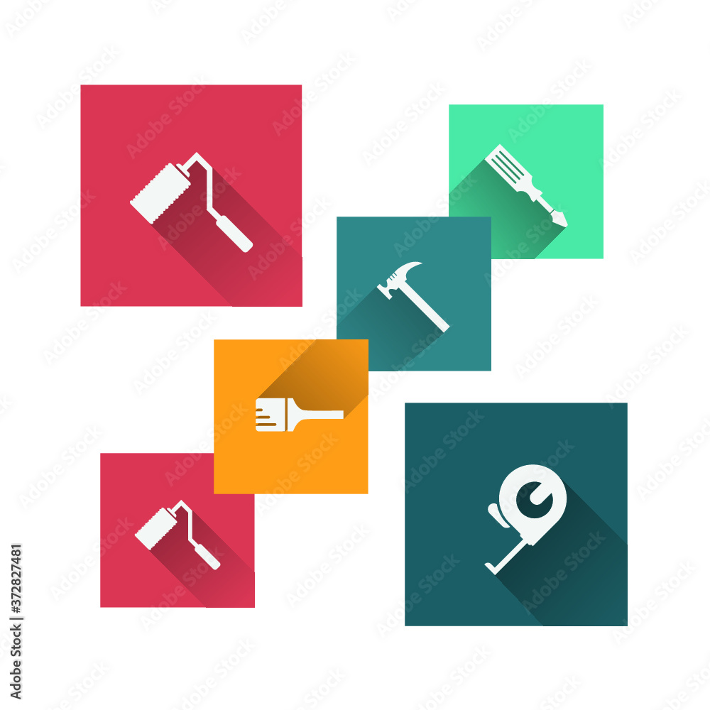 Working tools icon set Working tools icon set