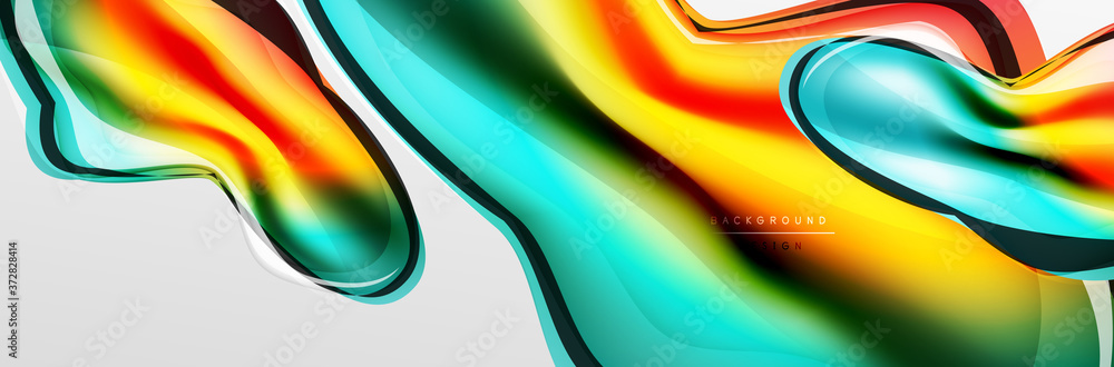 Vector abstract background, flowing liquid style bubble with metallic, color quicksilver chrome texture and color glow effects Vector abstract background, flowing liquid style bubble with metallic, color quicksilver chrome texture and color glow effects