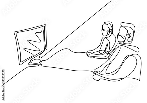 Continuous line drawing of ...