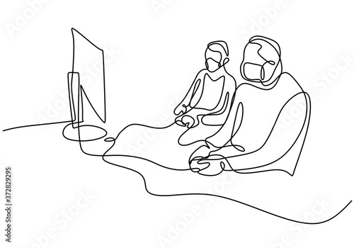 Continuous line drawing of ...