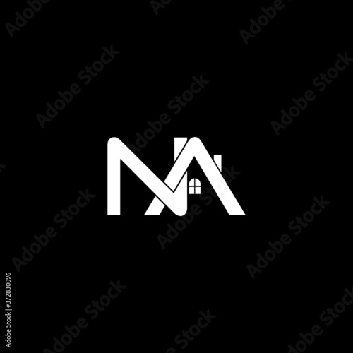 Initial Letter NA Logo Design isolated on dark background