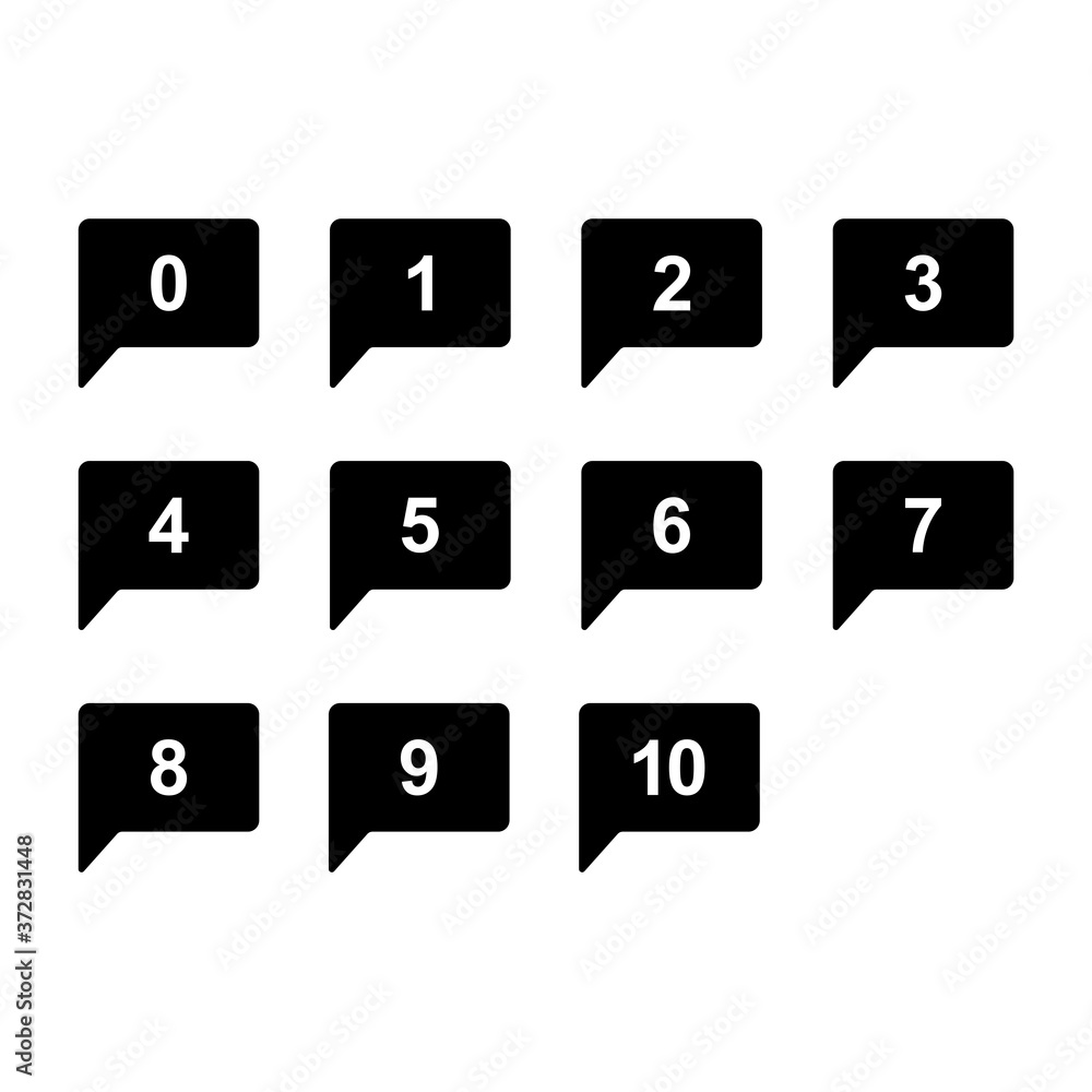 numbers set with bubble talk isolated vector numbers set with bubble talk isolated vector