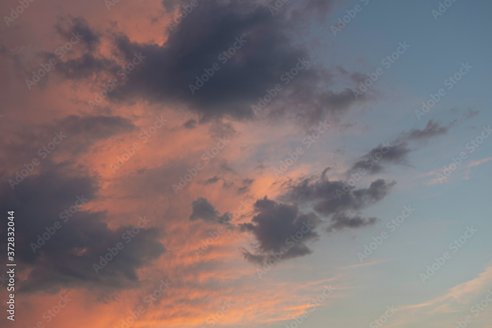 Pink and blue cloud background