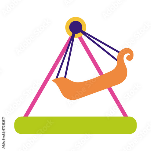 pirate ship swing mechanical fairground attraction flat style icon