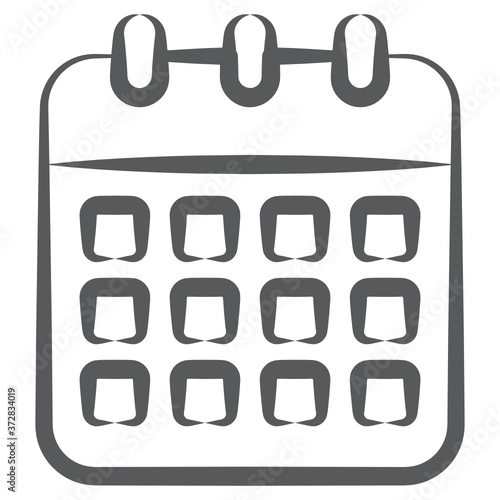 
Calendar icon in doodle line style, event keeping book 

