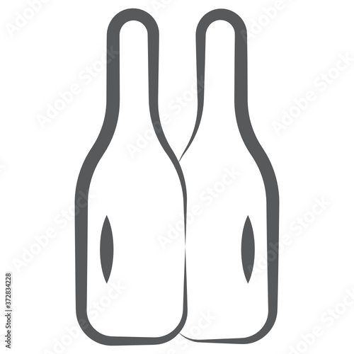 
Sealed vial for vaccination, medical ampoule icon in doodle style 

