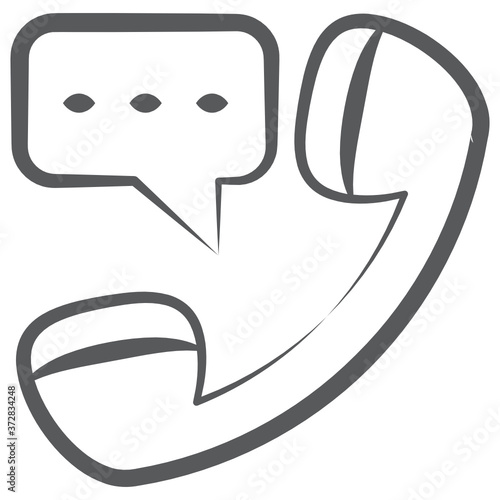 
Medical helpline for medical emergency calls, doodle style stroke  
