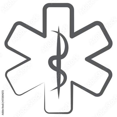 
Healthcare symbol, doodle line icon of medical sign vector 
