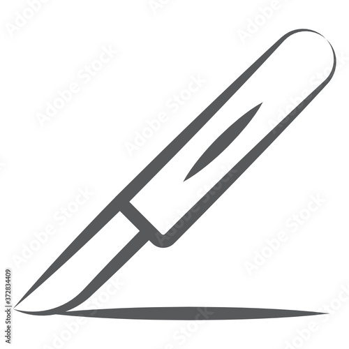 
Surgical instrument, scalpel icon in line stroke 

